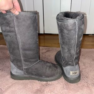 Tall gray UGG boots